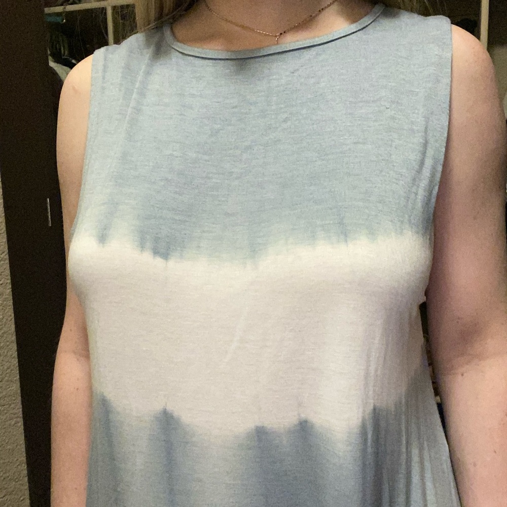 Blue and White Tie Dye Dress